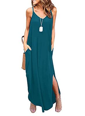 Women's Casual Sleeveless Long Floral Dress for Summer Adjustable Shoulder  Strap Beach Flowy Dress