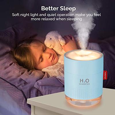 JISULIFE Portable Mini Humidifier Rechargeable, Night Light Small  Humidifier for Bedroom 300ml, Cool Mist Humidifiers for Baby, Air  humidifier for