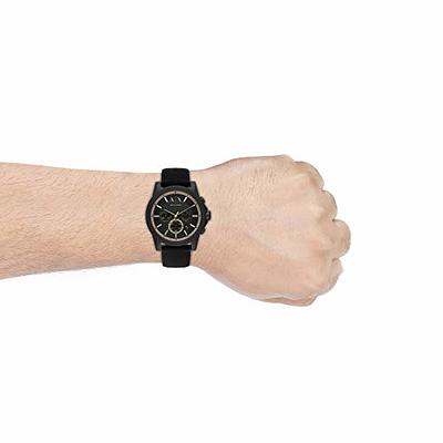 A|X ARMANI EXCHANGE Men's Outerbanks Silicone Watch, Color: Black