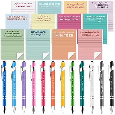 Snarky Funny Office Pens,12 Pcs Negative Sarcastic Hilarious Quotes Work  Ballpoint Pens with Stylus Tip for Colleague Co-workers Gift Black Ink  (Style