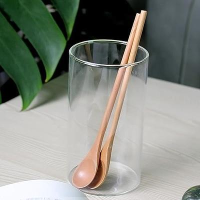 4 Pcs Clear Glass Tea Spoon Glass Stirring Spoon Stick Long Handle Coffee  Stirrer Iced Tea Spoon Glass Stirring Spoon for Cocktail Tea Dessert