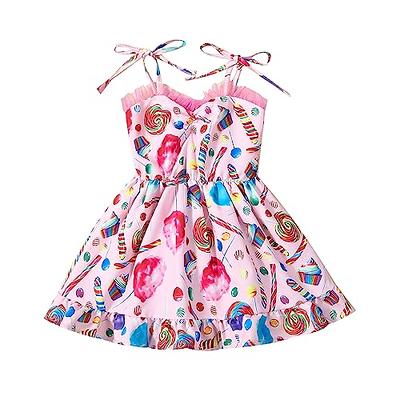 Toddler Girl Dresses One/Two Sweet Birthday Dress Halter Pink Candy Land  Dress Little Girl Summer Sundress 0-6Y (Candyland, 3-4 Years) - Yahoo  Shopping