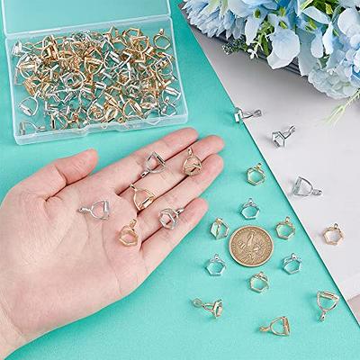 OLYCRAFT 100Pcs 2 Color Bullet Pendant Bails Hexagon Bead Cap Bails Alloy  Pinch Bails Gold Silver Bead Cap Bails for Crystal Pendants Necklace  Jewelry Making DIY Crafts - Yahoo Shopping