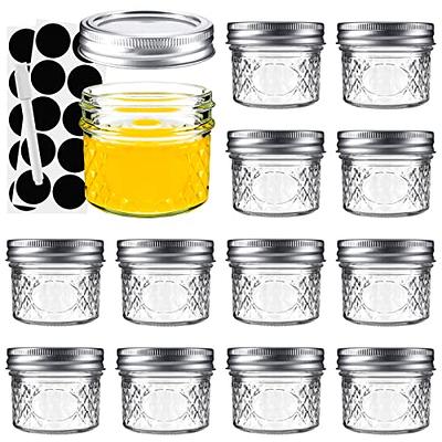 4 oz 12 PACK Regular Mouth Mini Mason Jars with Lids and Bands