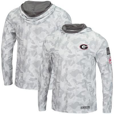 Georgia Bulldogs Colosseum OHT Military Appreciation Tonal Raglan Pullover  Hoodie - Gray/Arctic Camo