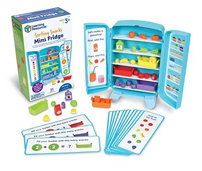 Learning Resources Sorting Snacks Mini Fridge ,51 Pieces, Ages 3+