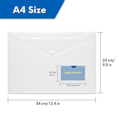 EOOUT 48pcs Plastic Envelopes Poly Envelopes, Clear Document Folders with  Snap Button Closure, Letter Size, A4 Size with Label Pocket for School Home  Work Office Organization, 8 Colors - Yahoo Shopping