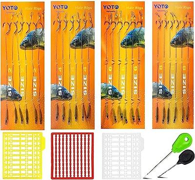 YOTO 24PCS-Carp-Fishing-Hair-Rigs,Carp Fishing Gear with Wide Gape