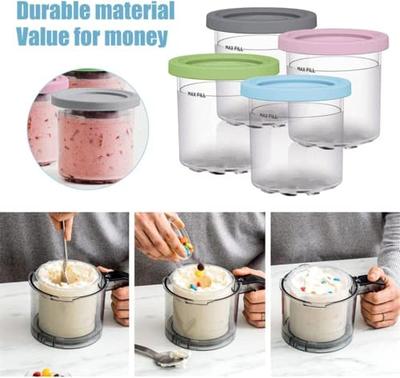 4pcs Ice Cream Pints Cup Ice Cream Containers With Lids For Ninja Creami  Pints For Nc301 Nc300 Nc299amz Series Ice Cream Maker