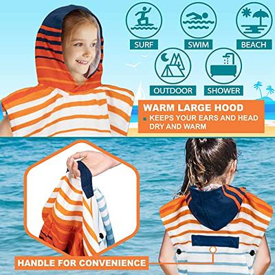 Hooded Poncho Towel for Travel, Surf,Pool,Swim,Beach Changing Robe