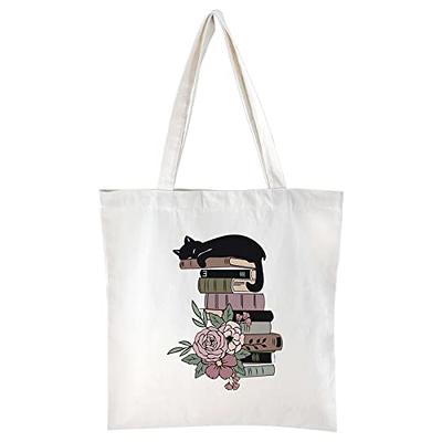Large Cat Tote Bag, Zipper Canvas Kawaii Aesthetic Reusable Grocery Trendy  Cute Lover Bag - Yahoo Shopping