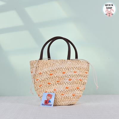 Flowers Straw Bag / Shopping Basket / Straw French Bag / 