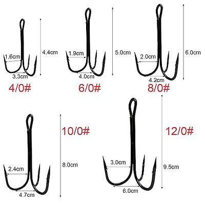 20pcs O'Shaughnessy Treble Hook Saltwater Freshwater Stainless Steel Strong  Sharp Triple Fishing Hooks 4/0 6/0 7/0 8/0 10/0
