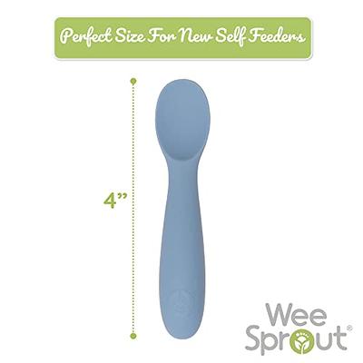 WeeSprout Baby Spoons for Self Feeding 6 Months +, Soft & Durable Silicone  Baby Utensils for