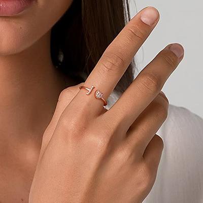 Amazon.com: Sora Tuki 16K Gold Plated Initial Ring Silver Letter Rings for  Women, Adjustable Initial Chain Ring, Dainty Letter Link Chain Rings for  Teen Girls : Clothing, Shoes & Jewelry