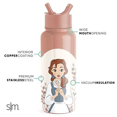 Simple Modern Disney Princesses Kids Water Bottle with Straw Lid, Reusable  Insu