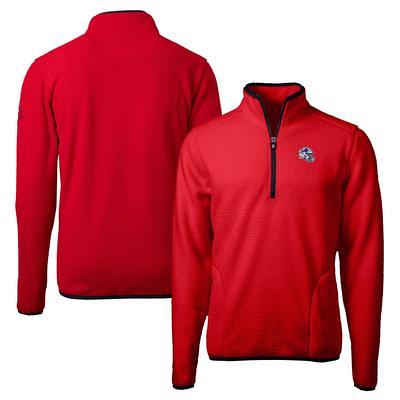 Men's Cutter & Buck Navy Detroit Lions Big & Tall Cascade Eco Sherpa Fleece  Quarter-Zip Pullover Jacket