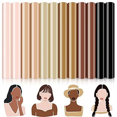 Tintnut Skin Tone Heat Transfer Vinyl - 10 Sheets Bundle 10x12 Inch Cream Barely  Beige Iron on Vinyl Brown Tan HTV Vinyl Craft Cutter DIY T-Shirts Clothing  Bags for Cricut Silhouette Cameo