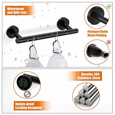 Ntipox 5 Piece Stainless Steel Matte Black Bathroom Hardware Accessories Set  Include Towel Bar Set Matte Black, 24 inch Bath Accessori