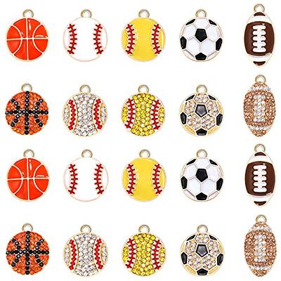 20pcs Baseball Beads Red White Adjustable Inspirational Baseball Sport  Gifts Bracelet For Teen Team