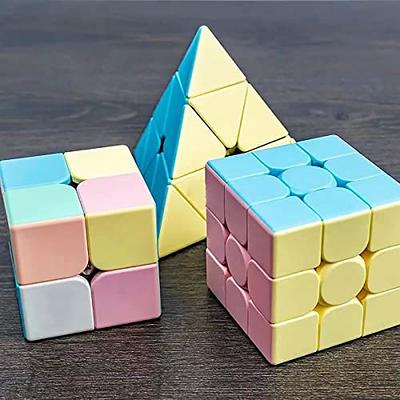 STEAM Life Speed Cube Set 3 Pack Magic Cube - Includes Speed Cubes 3x3, 2x2  Speed Cube, Pyramid Cube - Smoothly Puzzle Cube Collection for Kids Teens