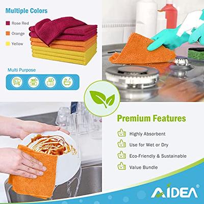 AIDEA Microfiber Cleaning Cloths-8PK, Softer Highly Absorbent