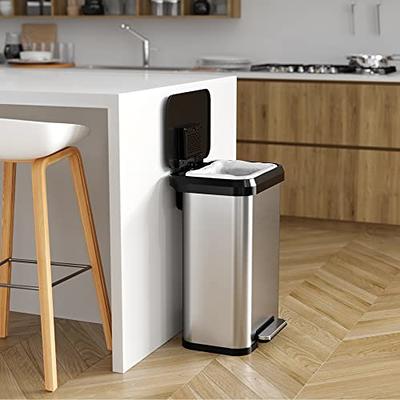 simplehuman, Brushed Stainless Steel 1.5 Liter / 0.4 Gallon Mini Countertop Trash Can