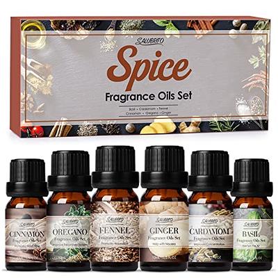 Salubrito Spice Fragrance Oils, Essential Oils for Diffuser, Candle & Soap  Making Scents, Spice Aromatherapy Oil Gift Set, Cinnamon, Oregano, Ginger,  Basil, Cardamom, Fennel (Spice) - Yahoo Shopping