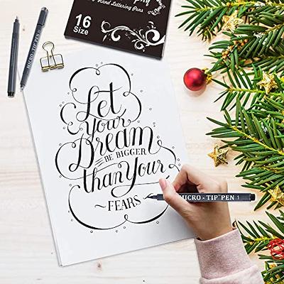 Hand Lettering Pens, Rilanmit Calligraphy Pen Brush Markers Set Black