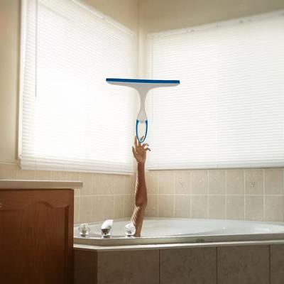 Plastic Bathroom Squeegee for Shower, Glass Doors, Floors, Mirrors, with  Suction Hook Holder, 9.5 Inches (Blue) - Yahoo Shopping