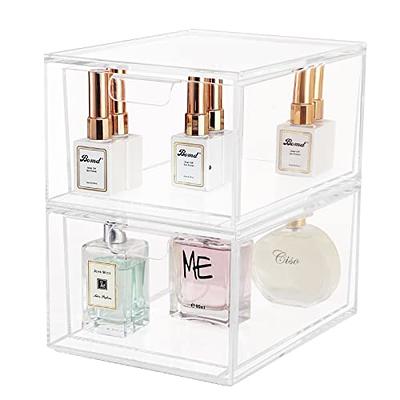 HBlife Acrylic Clear Dustproof Makeup Storage Organizer Drawers Large Skin  Care Cosmetic Display Cases for Bathroom Stackable Storage Box with 4