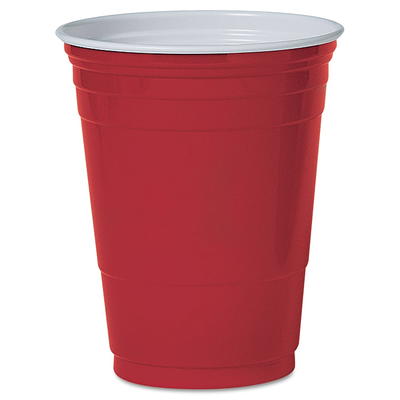 Solo Cup Plastic Cold Party Cups, Red - 50 count, 16 oz each