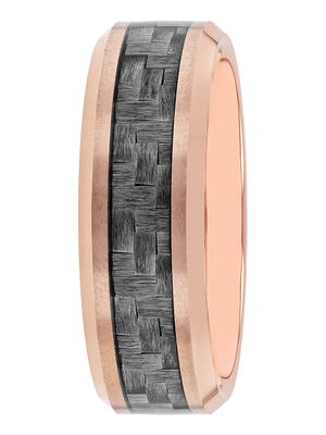 Tungsten Ring Pink Carbon Fiber Inlay