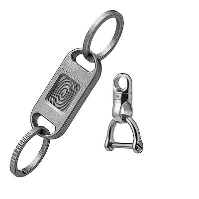 Quick Release Carabiner Keychain+Swivel Key Ring Clip D Ring