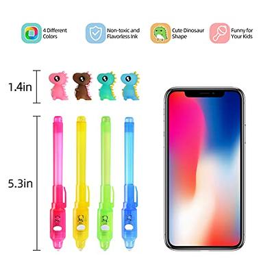 4Pcs 2 in 1 Luminous Light Pen UV Writing Invisible Ink Marker Kids Drawing  Gift