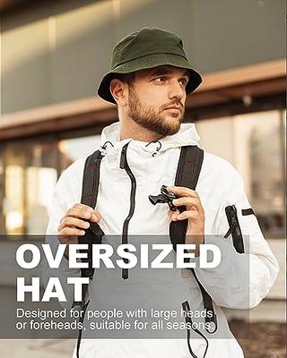 Bucket Hat for Men Women Unisex 100% Cotton Packable Foldable Summer Travel  Beach Outdoor Fishing Hat - LXL Black