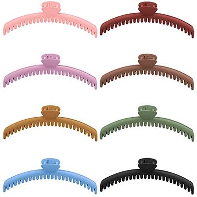 TOCESS 8 Pack Big Hair Claw Clips for Women Large Claw Clip for Thin Thick  Curly Hair 90's Strong Hold 4.33 Inch Nonslip Matte Jumbo Hair Clips (8