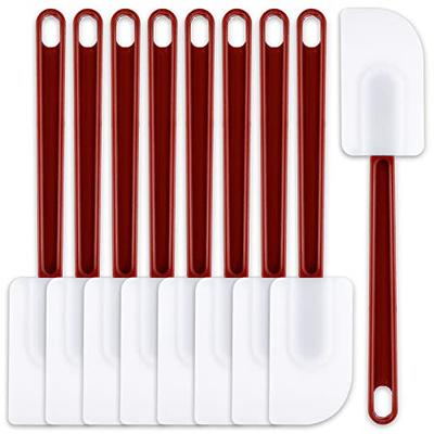 BINHAI Silicone Spatula Set - Red 6 Piece Non - Stick Rubber Spatula with Stainless Steel Core - Heat-Resistant Spatula Kitchen Utensils Set for