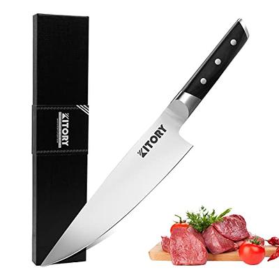  SHI BA ZI ZUO 8-inch Kitchen Knife Professional Chef Knife  Stainless Steel Vegetable Knife Safe Non-stick Finish Blade with Anti-slip  Wooden Handle : Home & Kitchen