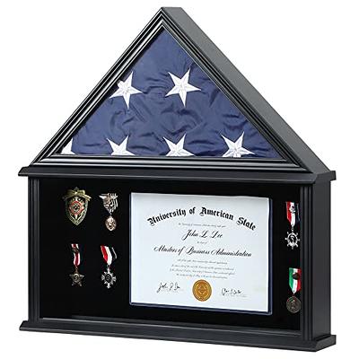 Zmiky Burial Flag Display Case - Large American Flag Solid Wood Display  Case Fits a 5 X 9.5 Flag Folded Military Shadow Box Flag Display Case with  Certificate Holder Black Finish - Yahoo Shopping