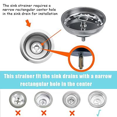 Kone 3-1/2 inch Kitchen Sink Drain Assembly with Strainer Basket/Stopper All Stainless Steel Durable and Rustproof