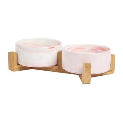 Ceramic Dog Bowls with Wooden Stand  Dog bowls, Ceramic dog bowl, Dog  feeding bowls