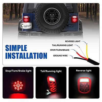 CMVT Auto Universal LED BAR Tail Lights for Jeep Wrangler YJ TJ CJ