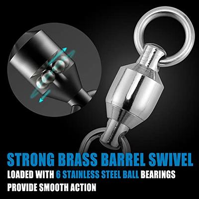 AMYSPORTS High Strength Fishing Snap Swivels Ball Bearing Swivels Stainless  Fishing Swivels Saltwater Corrosion Resistance Barrel Swivel for