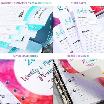 6 Ring Binder Refill, A5 Planner Inserts, Monthly Planner Refill for Filofax, Harphia(A5 5.59 x 8.27'',Monthly)