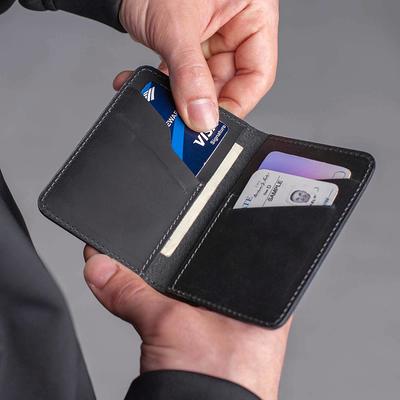 Front Pocket Leather Wallet Minimalist Wallet Mens Slim 