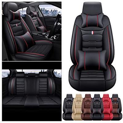 Luxury 5 Seats Car Seat Covers Fit for Tacoma Vehicles Front&Rear Seat  Protector Waterproof Leather Seat Cushion (Black Red with Pillows) - Yahoo  Shopping