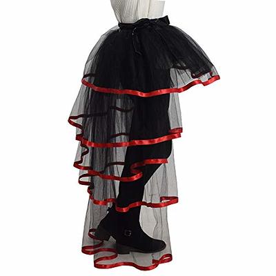 Steampunk Women's Tulle Skirts Waist Belt Gothic Outfits Ruffles