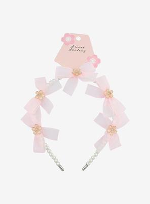 Sweet Society Sakura Bow Pearl Headband - Yahoo Shopping