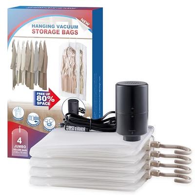 Hanging Vacuum Storage Bags, 4 Pack Hanging Storage Bags for